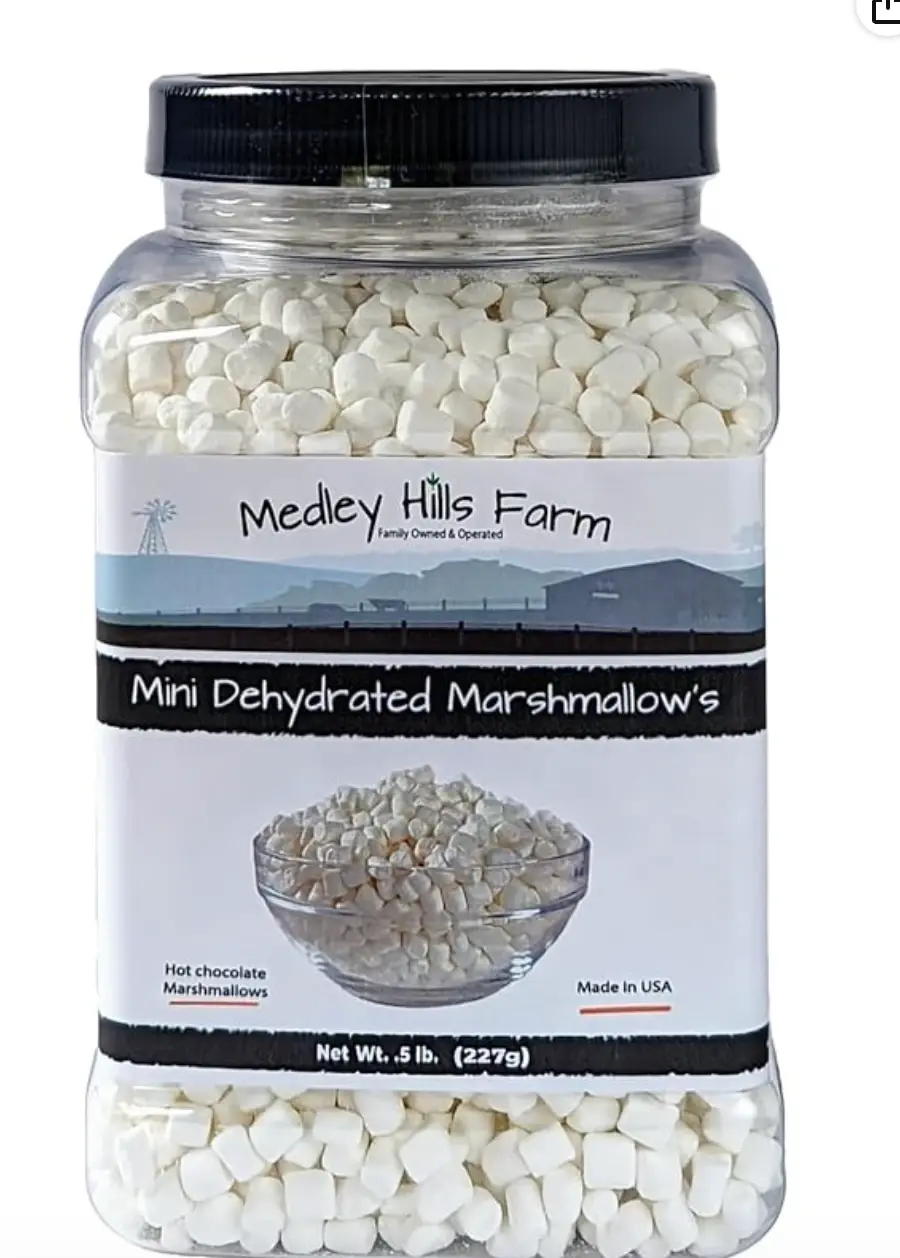 Vanilla Mini Dehydrated Marshmallows in Reusable Container